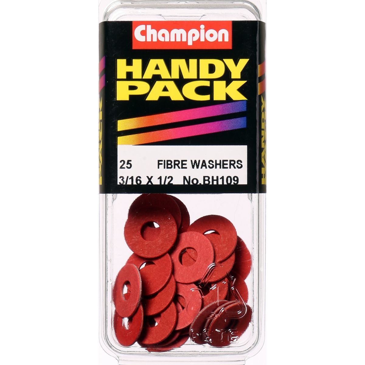 Champion Fasteners Washer Flat Fibre 3/16In X 1/2In X 1/32In Red BH109