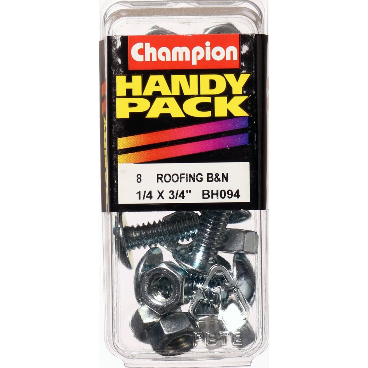 Champion Fasteners Roofing Bolt & Nut Mushroom Head Combo 1/4In X 3/4In Unc Zinc Plated BH094
