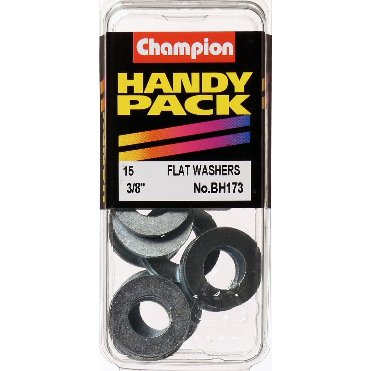 Champion Flat Steel Washer 3/8″ x 3/4″ x 16G 15Pk BH173
