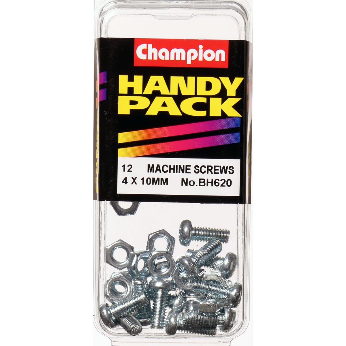 Champion Fasteners Machine Screw & Nut Pan Phillips M4 X 10mm Zinc Plated BH620
