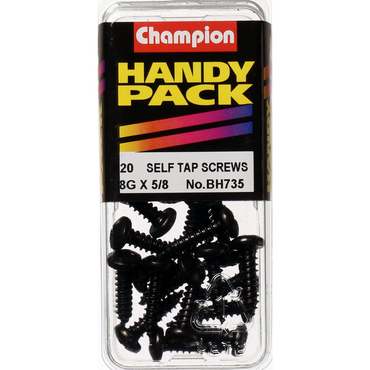 Champion Black Screw Self Tapp Panhead Phillips 4.2 x 16mm 20Pk BH735