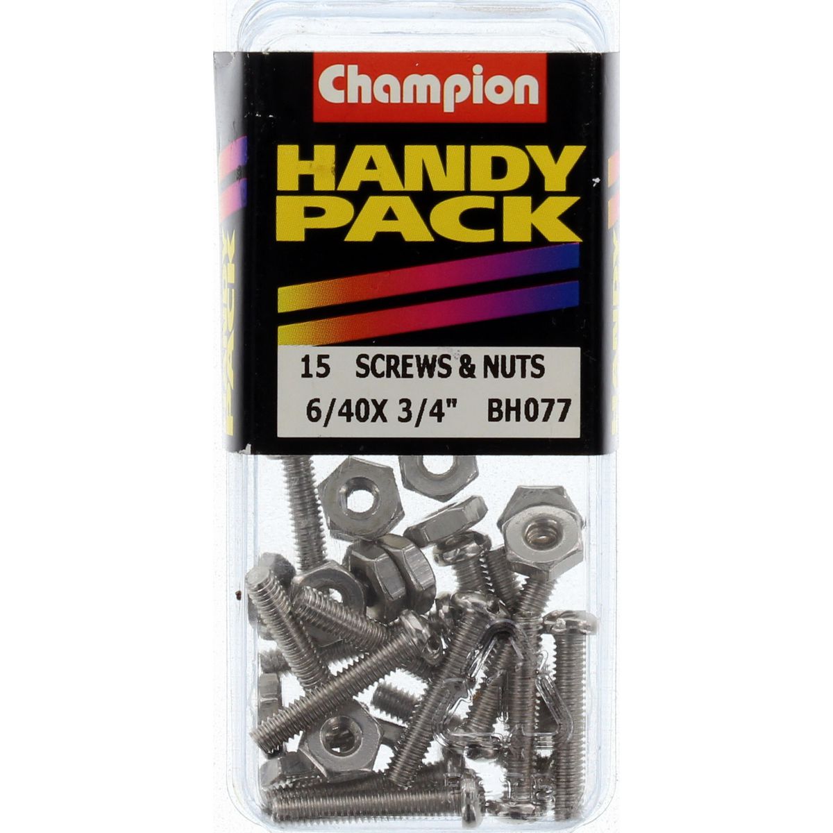 Champion Nickel Nut & Screw Slotted Panhead 6/40" x 3/4" 30Pk BH077