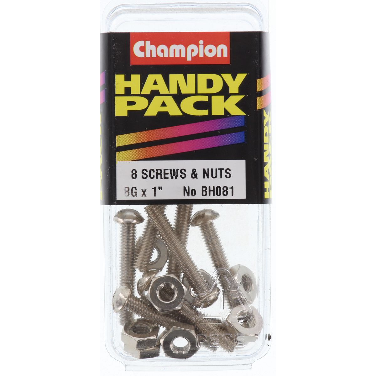 Champion Fasteners Machine Screw & Nut Pan Slot 8/36In X 1In Nickel Plated BH081