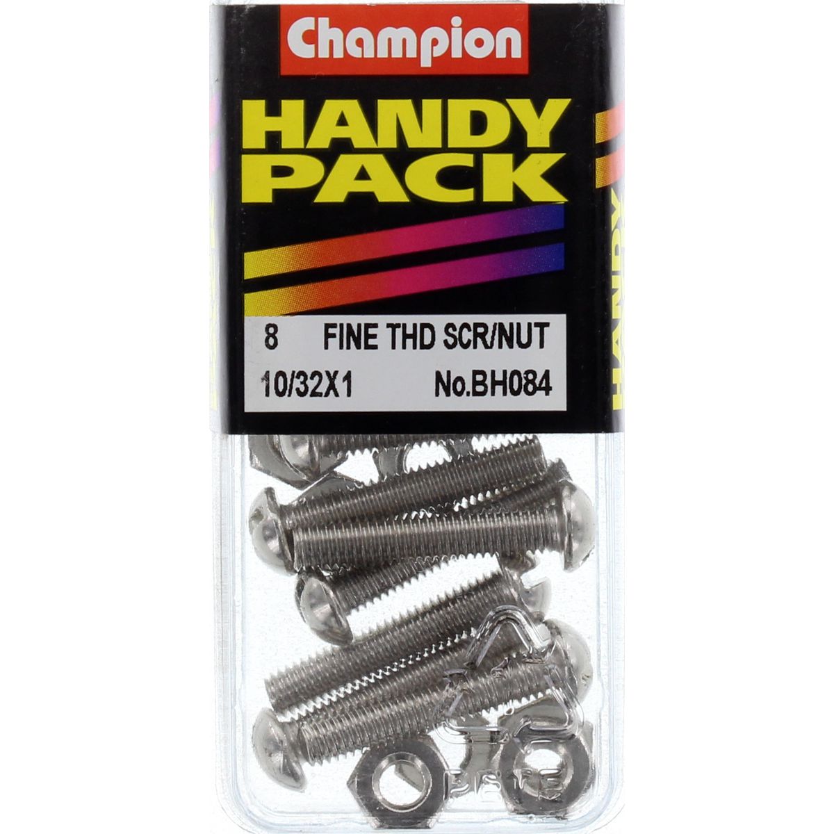 Champion Nickel Nut & Screw Slotted Panhead 10/32" x 1" 16Pk BH084