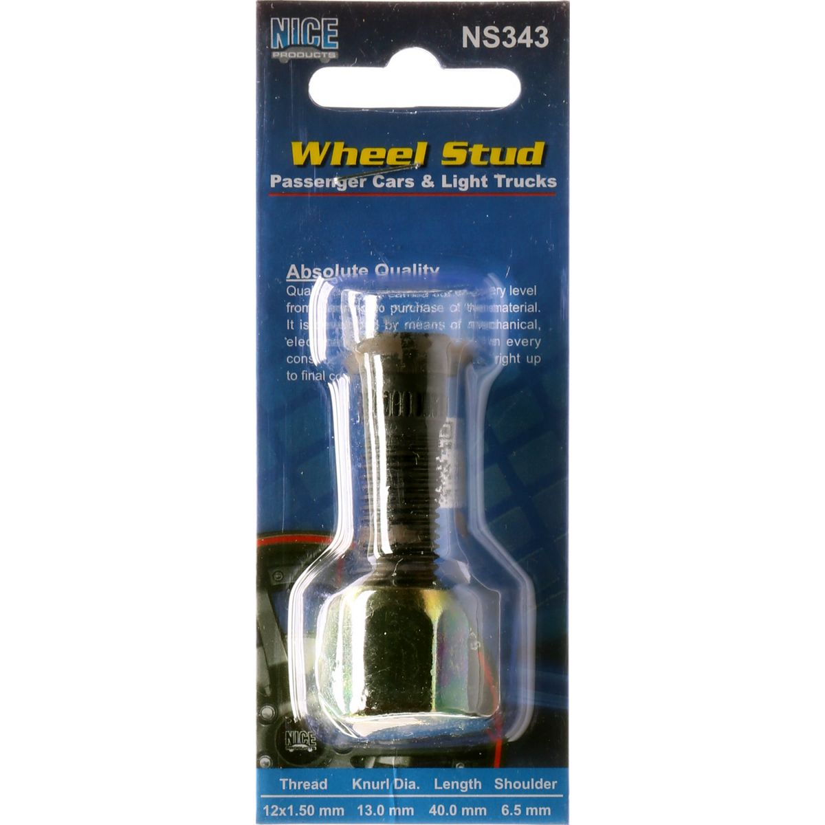 NICE Wheel Stud & Nut M12x1.50 38.5mm NS343