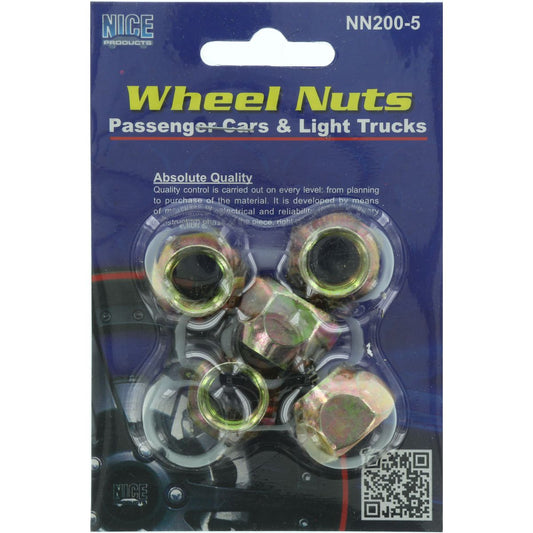 NICE Wheel Nut 1/2" Zinc (5 Pack) NN200-5