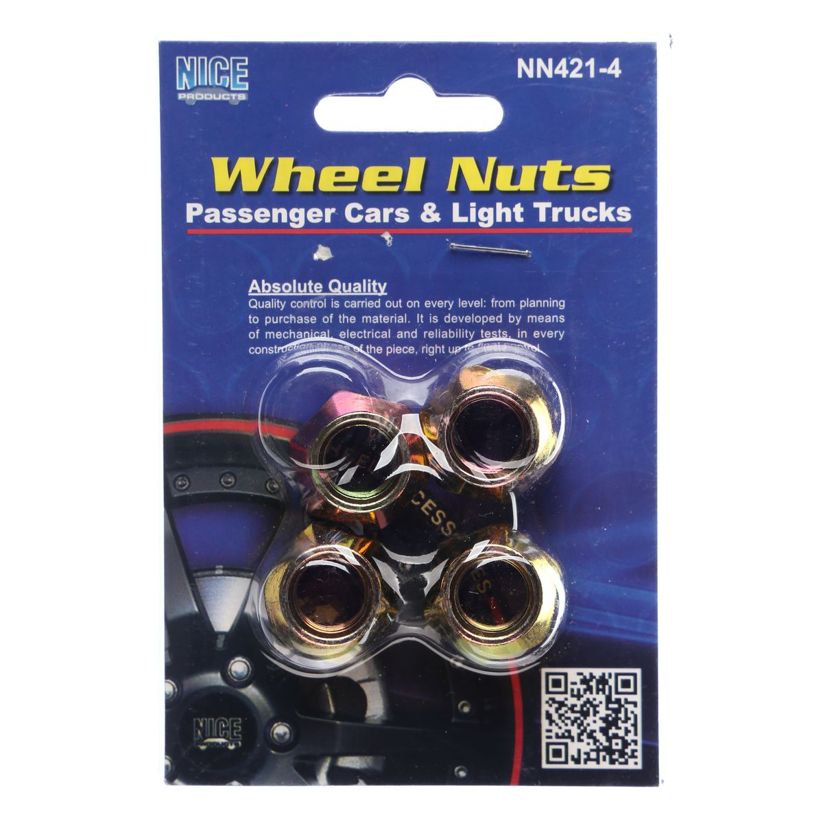 NICE Wheel Nut M12x1.25 Zinc (4 Pack) NN421-4