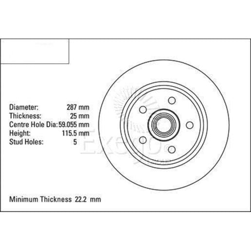 DBA Standard Brake Rotor Single 287mm Front DBA132