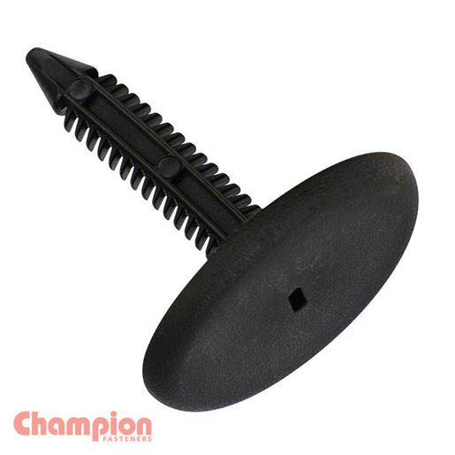 Champion Fasteners Xmas Tree Clip  Black Len: 39.5mm Stem Dia: 7.5mm Head: 34.2mm PP31