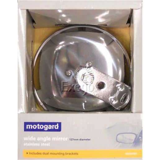 Motogard Wide Angle Stainless Steel Mirror 127Mm Round MGWAM1