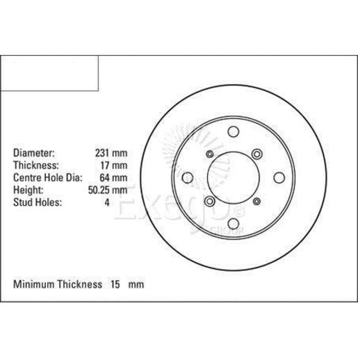 DBA Standard Brake Rotor Pair 231mm Front DBA022