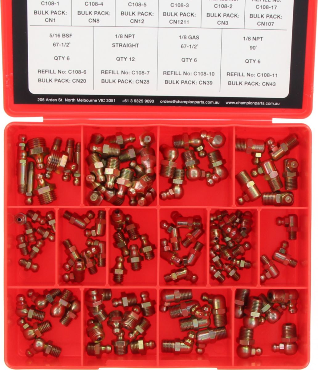 Champion Fasteners Straight And Angle Nipples UNF Bsf Bsp And Npt Threads Grease Nipple CA108