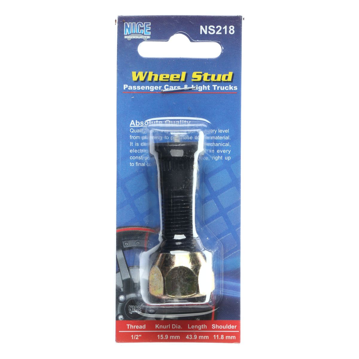 NICE Wheel Stud & Nut 1/2" 43.9mm NS218