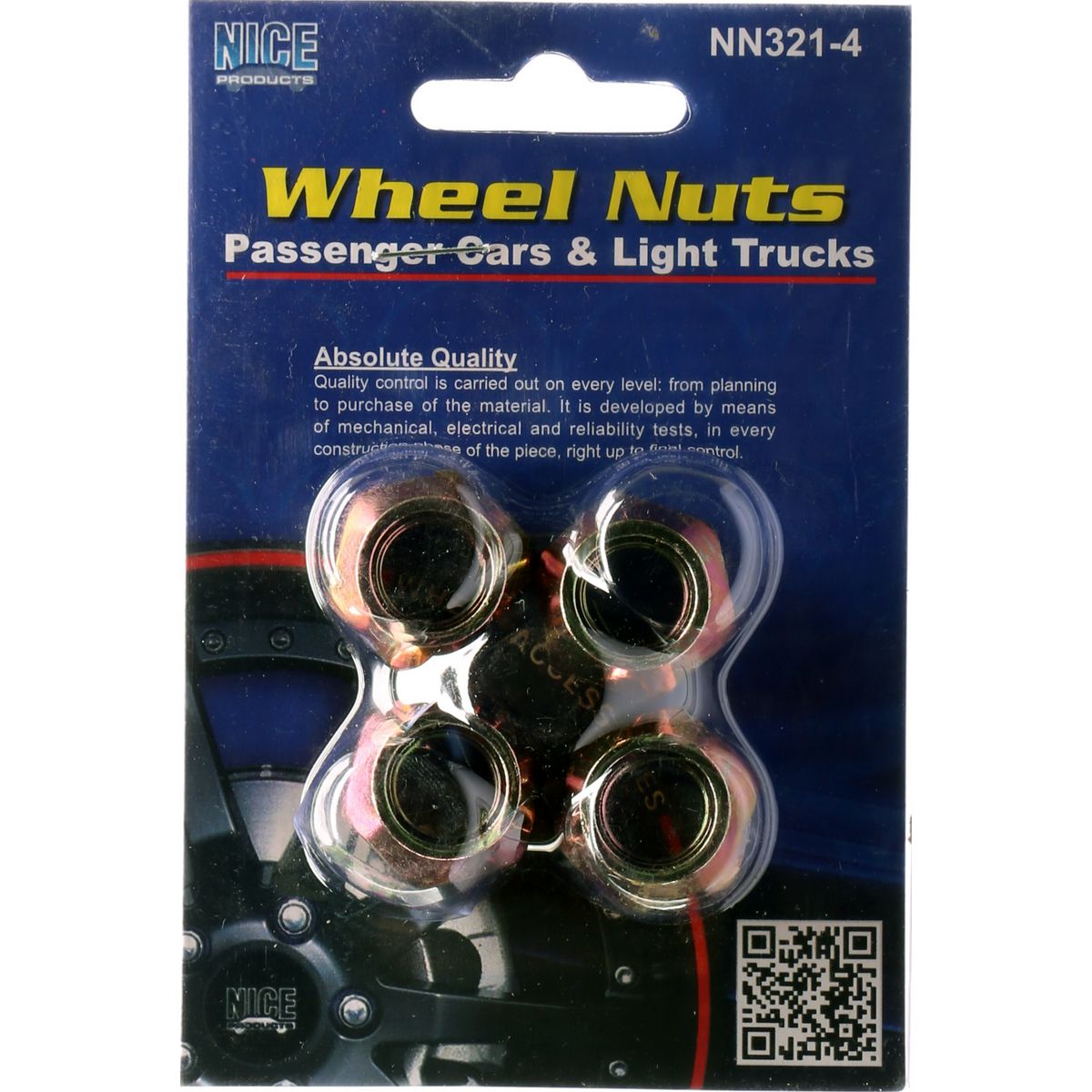 NICE Wheel Nut M12x1.50 Zinc (4 Pack) NN321-4