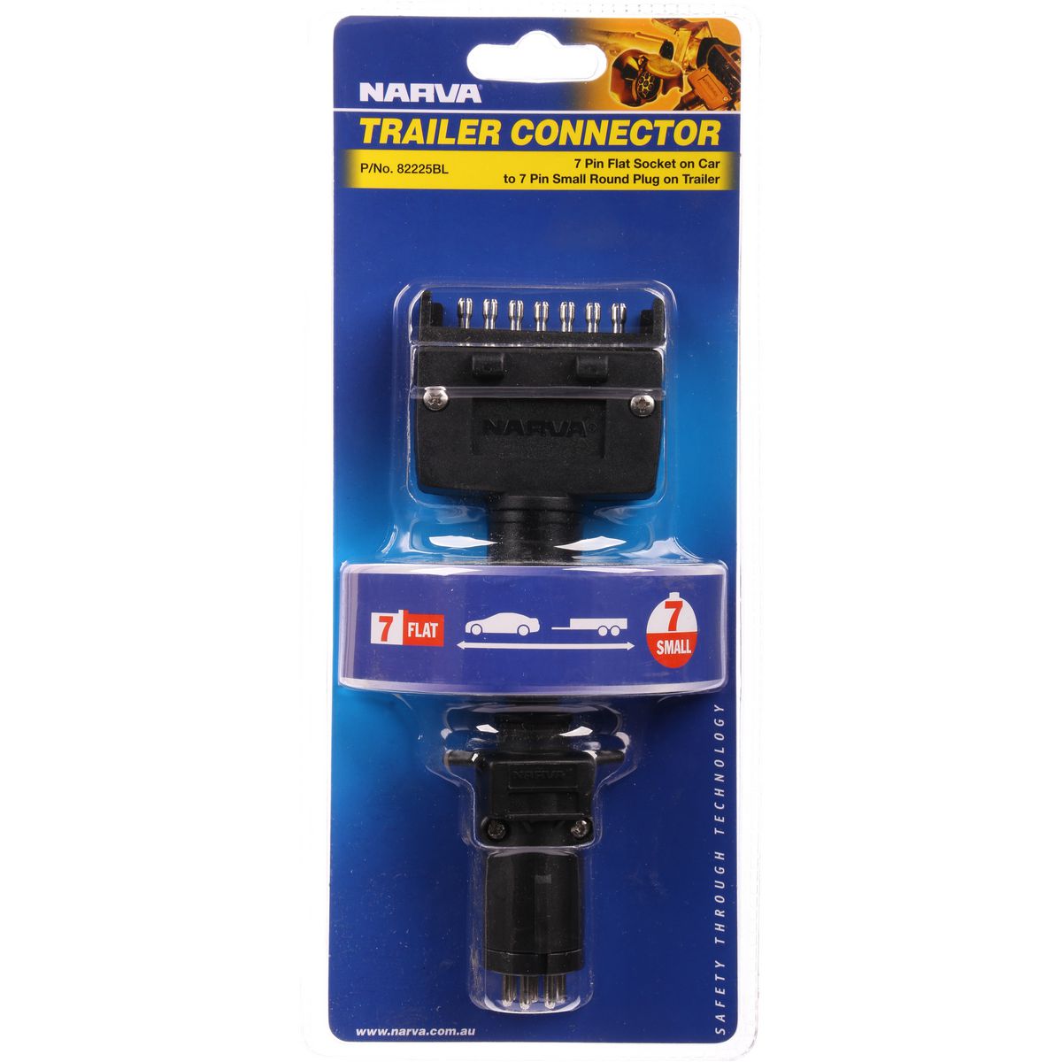 Narva Trailer Adapter Flat to Small Round 82225BL