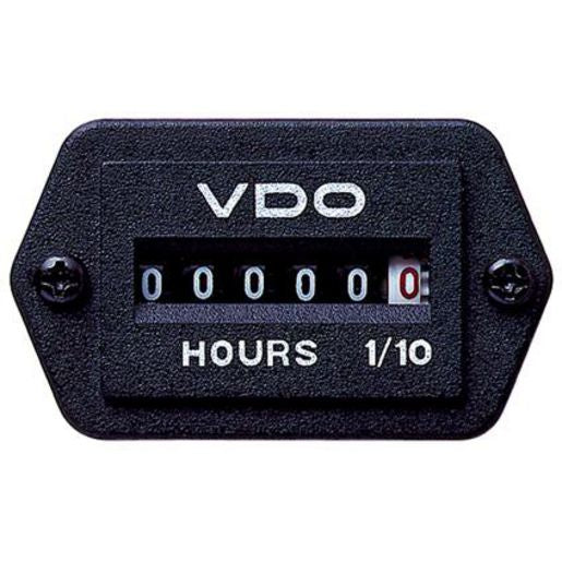 VDO Analogue Hour meter 10/80V 0-99999.9hrs 37x25mm 331.534