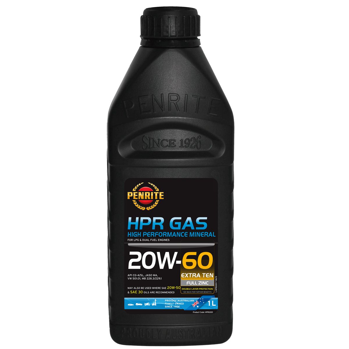 Penrite HPR Gas Mineral Engine Oil 20W-60 1 Litre HPRG001