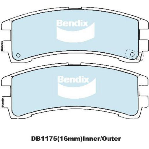 Bendix 4x4 Brake Pad Set Rear DB1175 -4WD