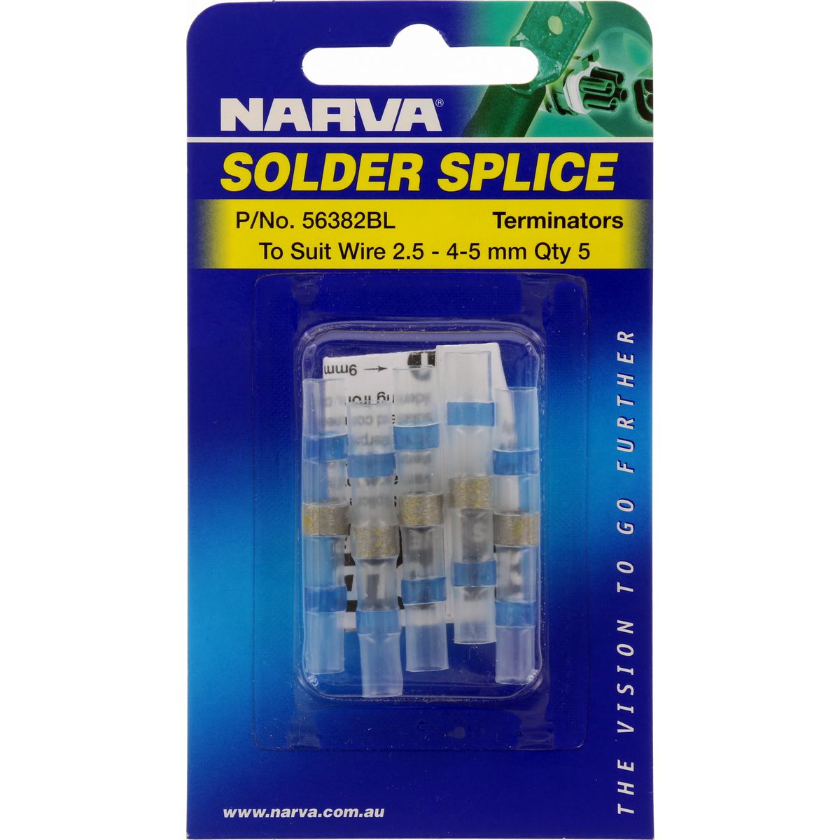 Narva Solder Splice 2.5mm - 4.5mm 5Pk 56382BL