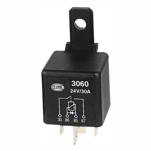 Hella Mini Relay 24V Normally Open 30A - Diode Protected 3060
