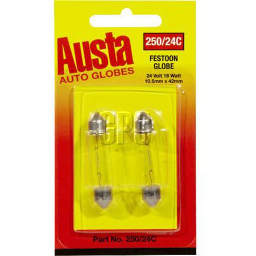 Austa Globe-24V 18W Festoon Card (2) 250/24C