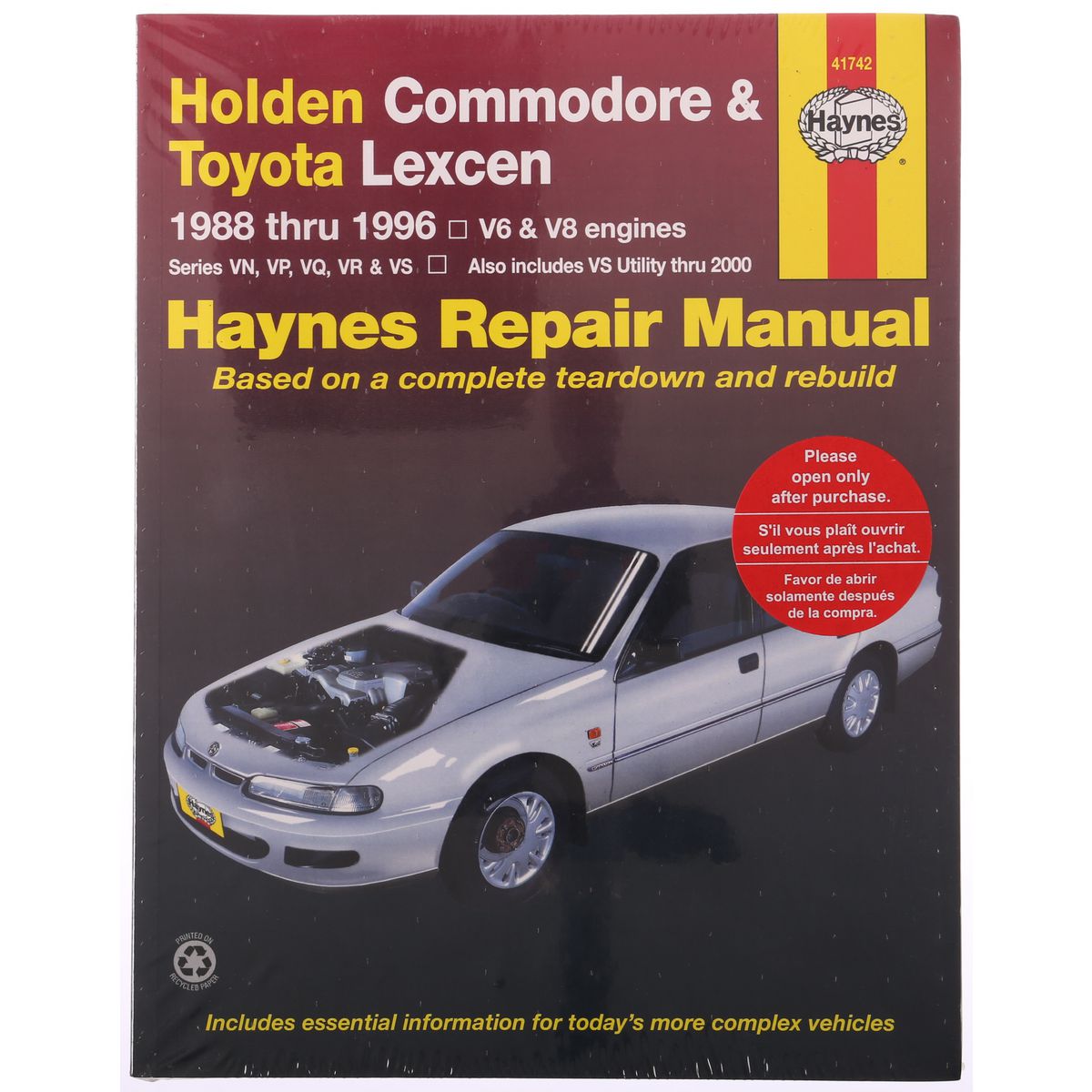 Haynes Repair Manual Suits Holden Commodore 88-96 41742