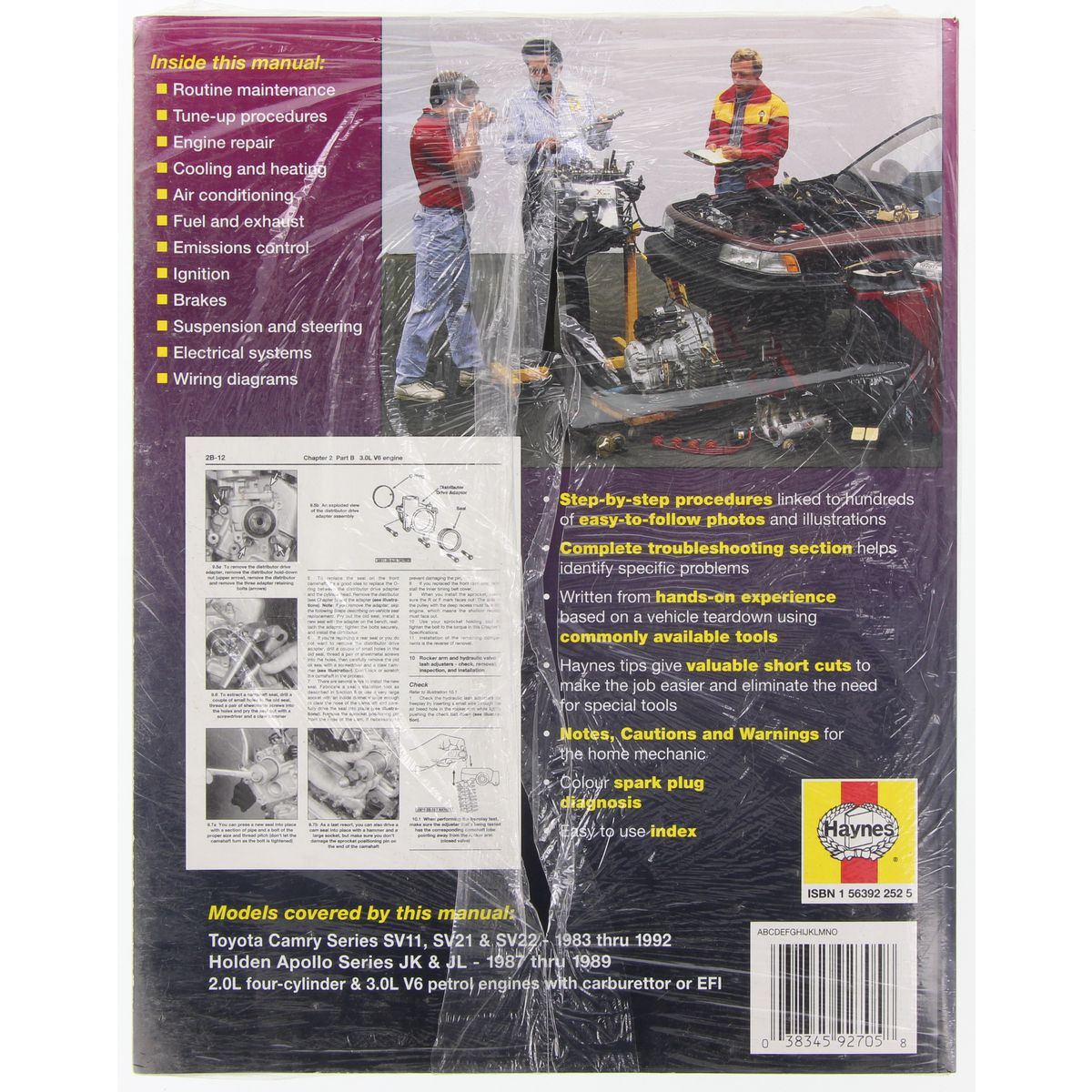 Haynes Owner's Workshop Manual - Toyota Camry & Holden Apollo 1983-1992 92705
