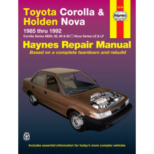 Haynes Owner's Workshop Manual - Toyota Corolla & Toyota Nova 1985-1992 92726