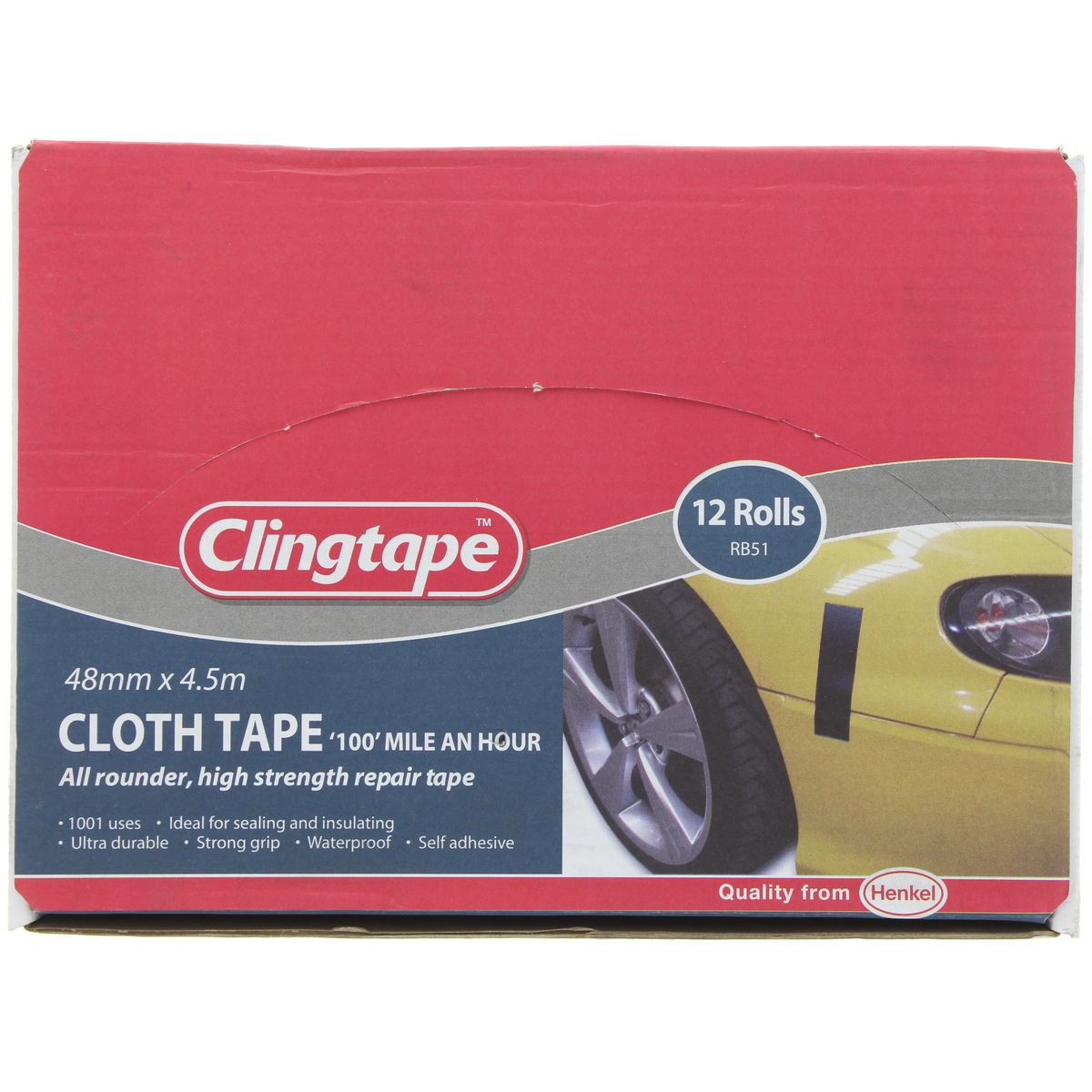 Clingtape Cloth Tape Black 48mm x 4.5m RB51BK