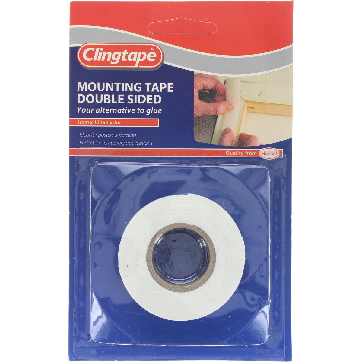 Clingtape Double Sided Mounting Tape 1mm x 12mm x 2m RB59
