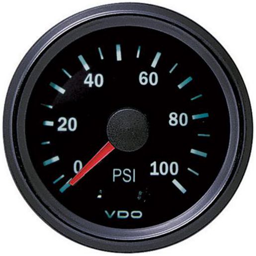 VDO Pressure Gauge Mechanical 0-100psi 52mm Round 150077027