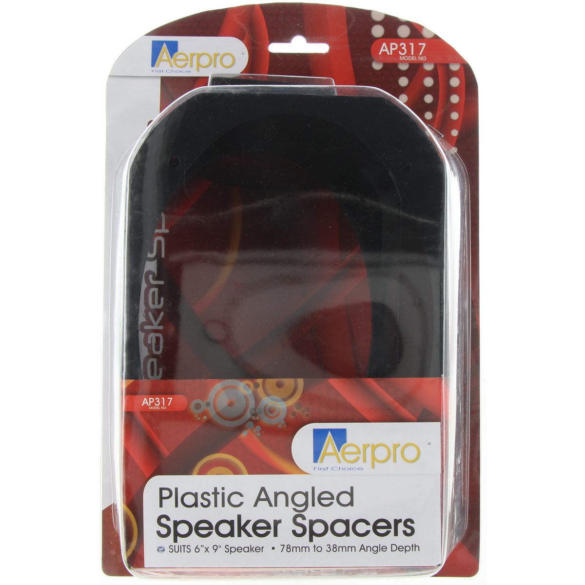 Aerpro Speaker Spacers Angled 6x9" Plastic Pair Black AP317