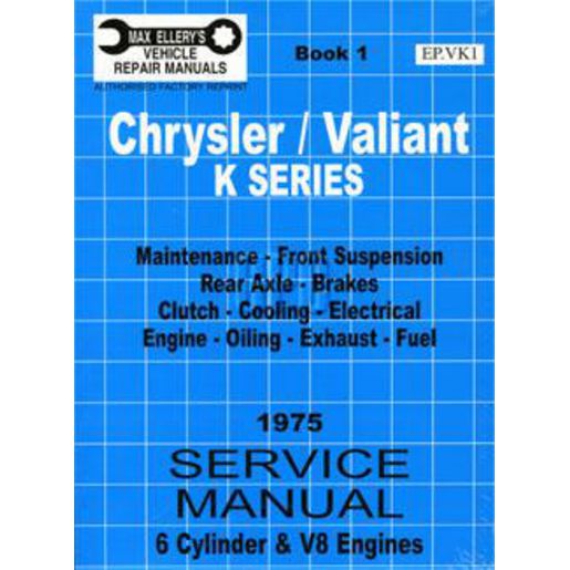 Ellery Publication Valiant 1975 Book 1 Workshop Manual EPVK1