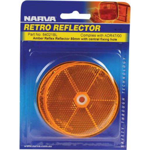 Narva Reflector Round Amber 80Mm 50 Pce 84021/50