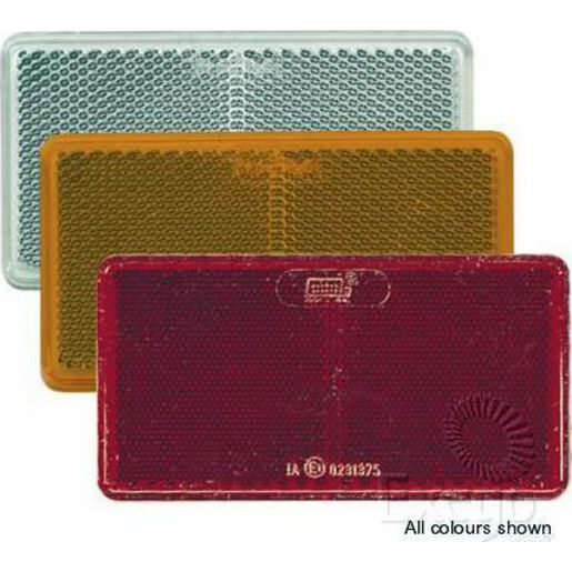 Narva Retro Reflector with Self Adhesive Rectangle Amber 94mm x 42mm (50Pk) 84061/50