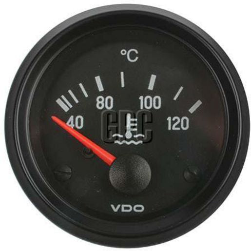 VDO Water Temperature Gauge Elec Illuminated 40-120deg C 52mm Round 12V 310030002