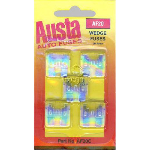 Austa Standard Blade Fuse 20A 5 Pce AF20C