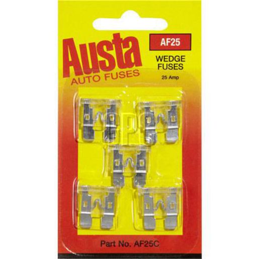 Austa Standard Blade Fuse 25A 5 Pce AF25C