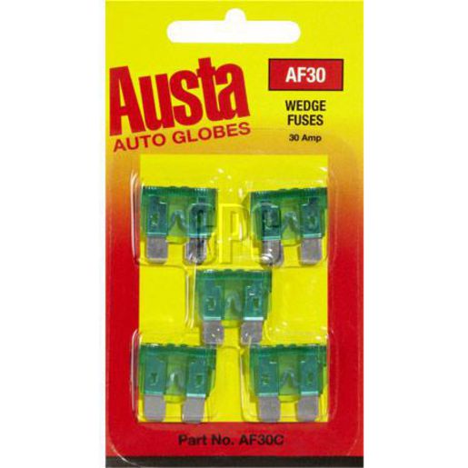 Austa Standard Blade Fuse 30A 5 Pce AF30C