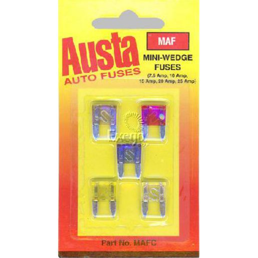 Austa Mini Blade Fuse Assortment 5 Pce MAFC