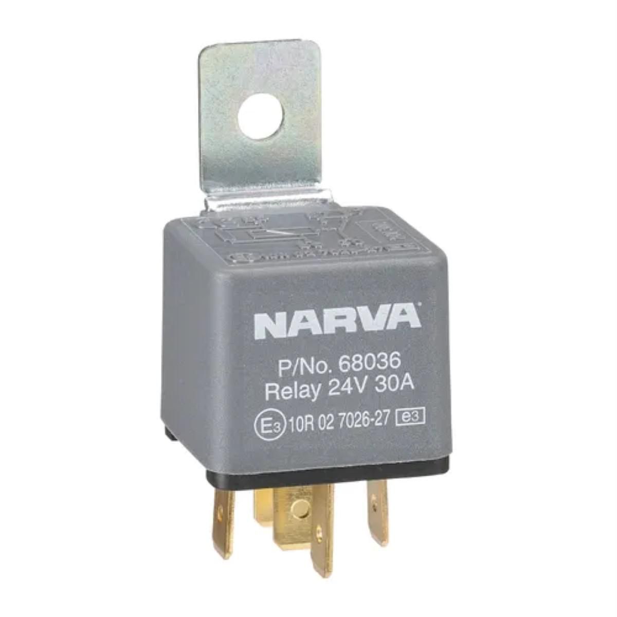 Narva Relay Normally Open With Resistor 24V 5 Pin 30A 68036