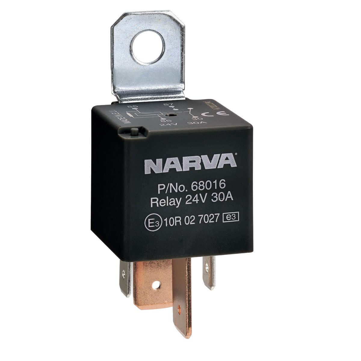 Narva Relay Normally Open With Resistor 24V 4 Pin 30A 68016BL