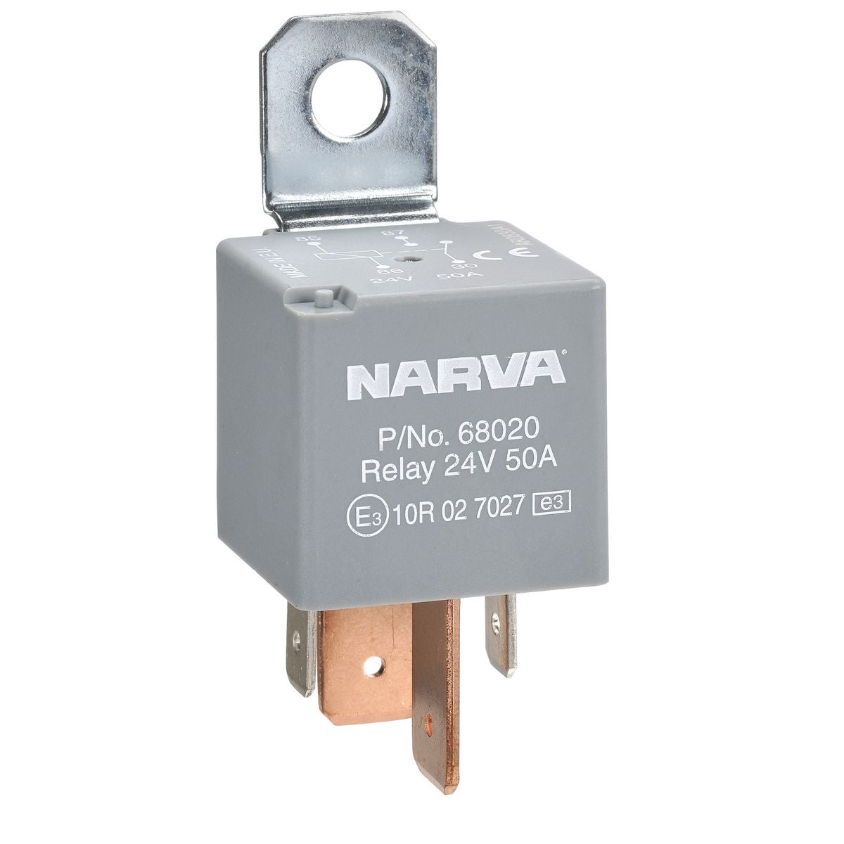 Narva Relay Normally Open With Resistor 24V 4 Pin 50A 68020BL