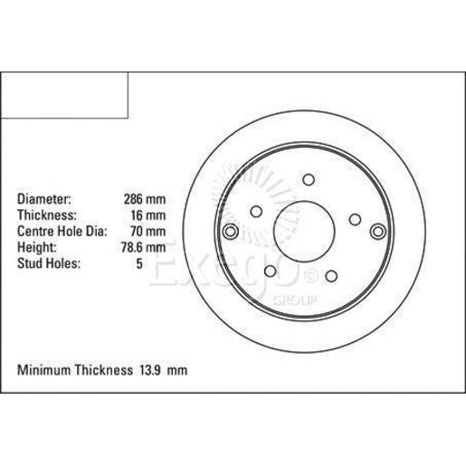 DBA Disc Brake Rotor Solid Single 286mm DBA041