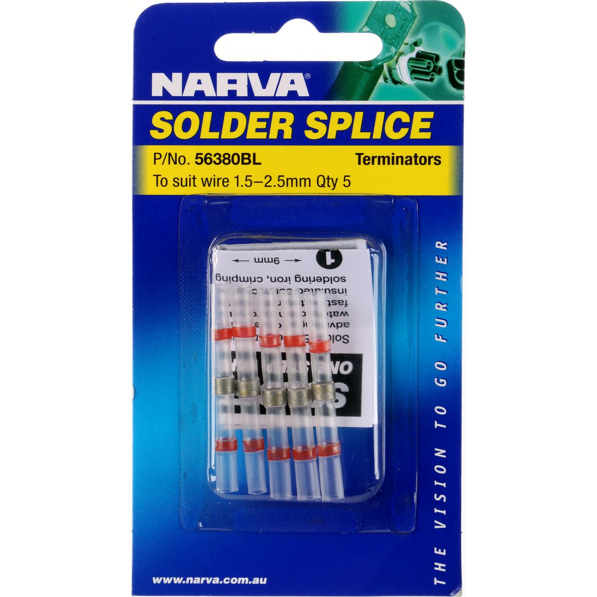 Narva Solder Splice 1.5mm - 2.5mm 5Pk 56380BL