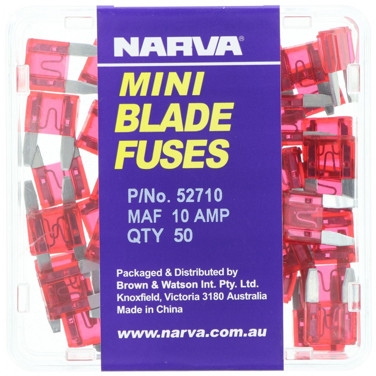 Narva Blade Fuse Mini 10A (50Pk) 52710