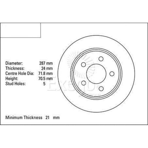 DBA Standard Brake Rotor Single 287mm Front DBA500