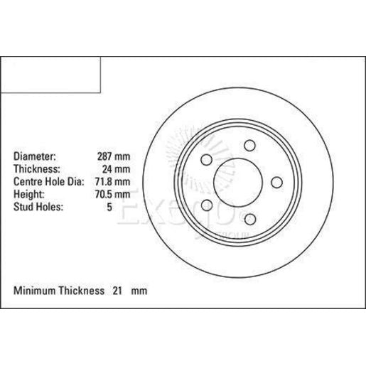 DBA Standard Brake Rotor Single 287mm Front DBA500
