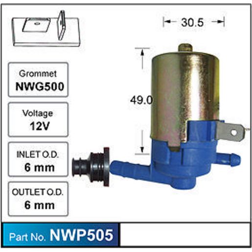 Nice Products Windscreen Washer Pump NWP505
