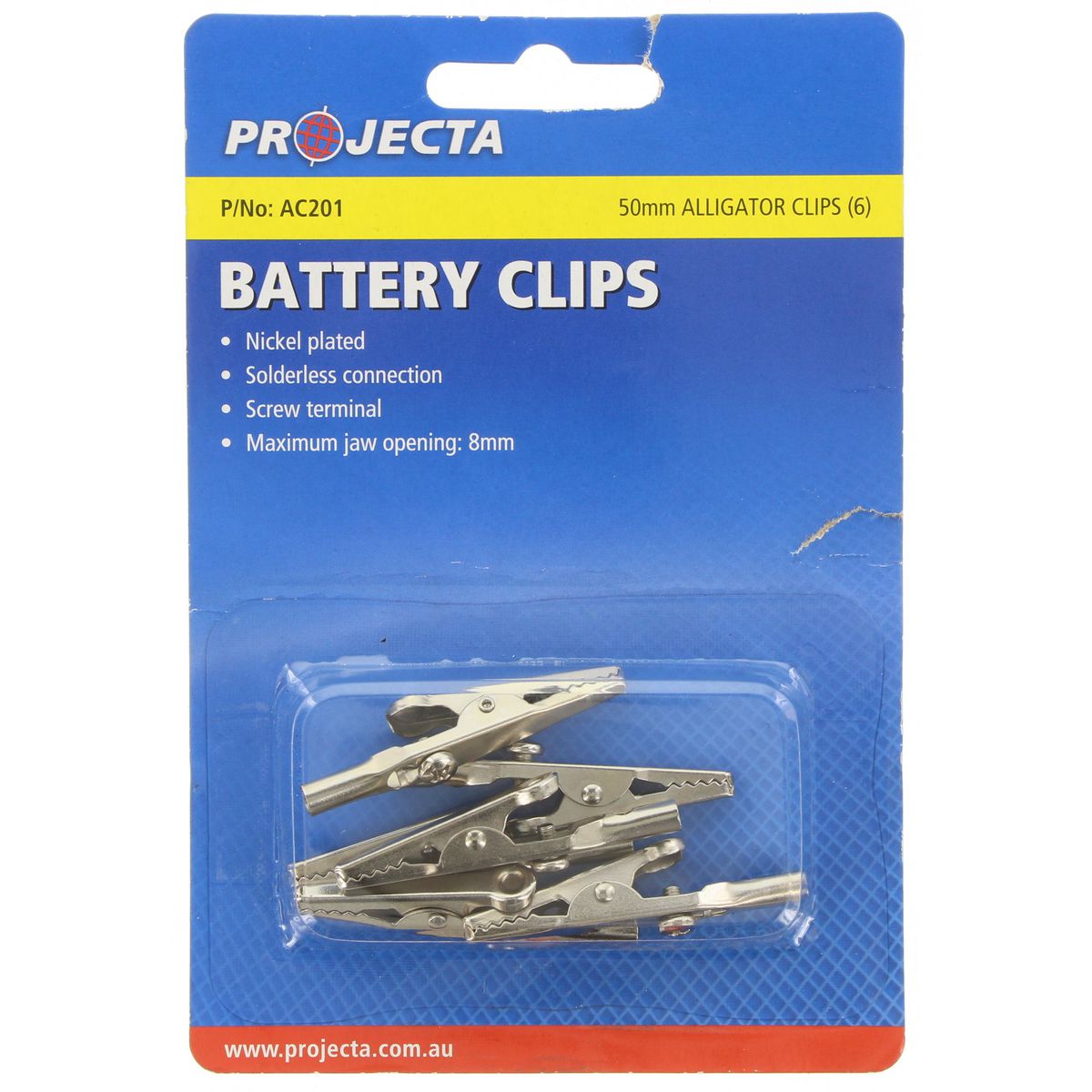 PROJECTA Alligator Test Clips 6 Pack AC201
